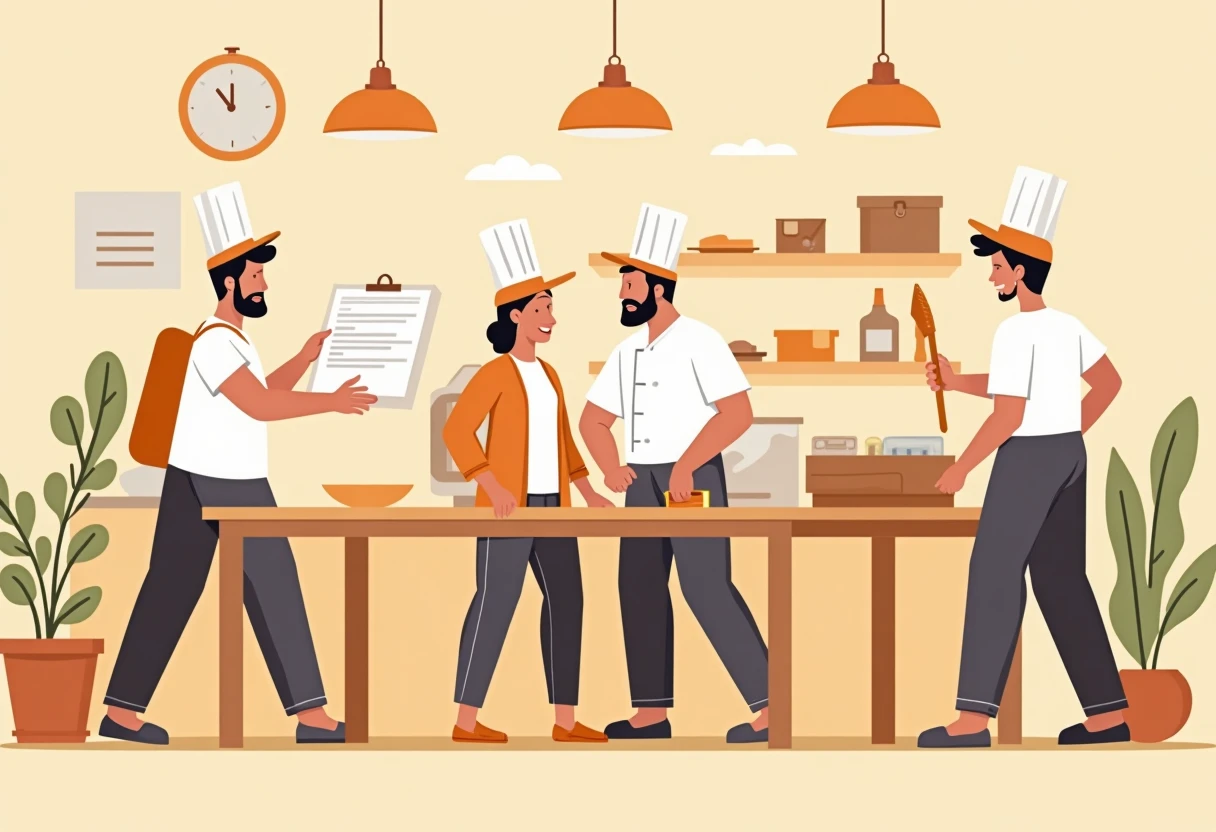 Köche arbeiten in einer Restaurantküche