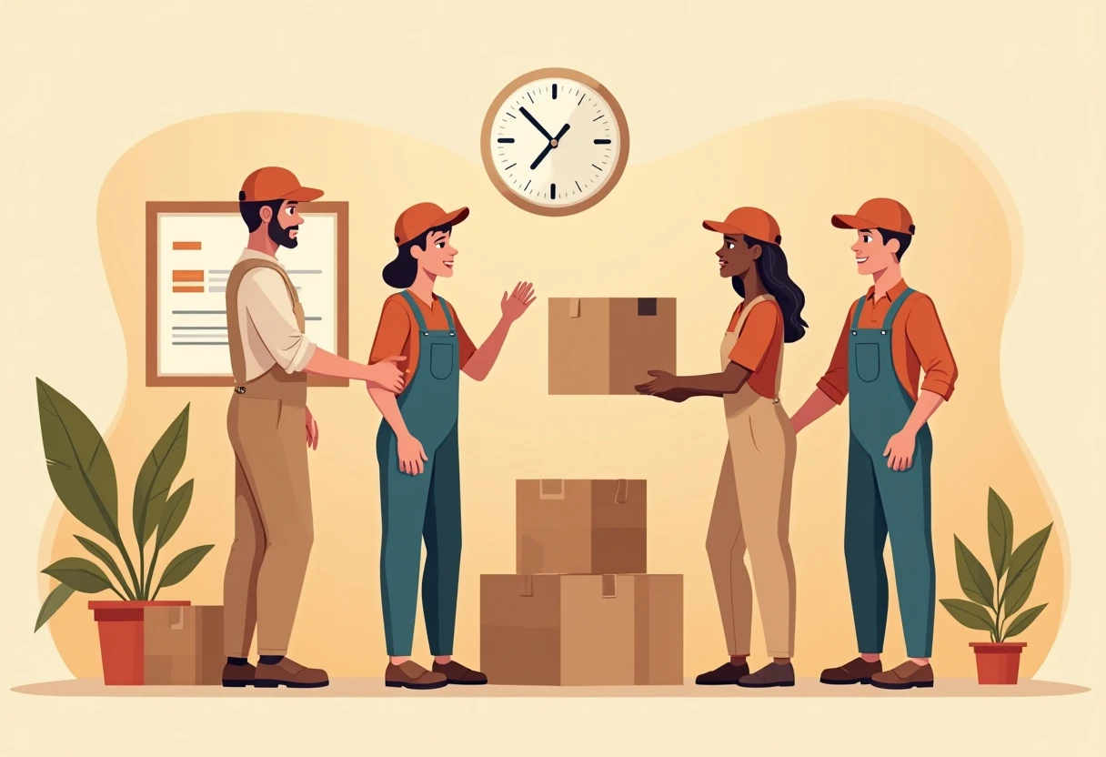 Trabalhadores de armazém colaborando