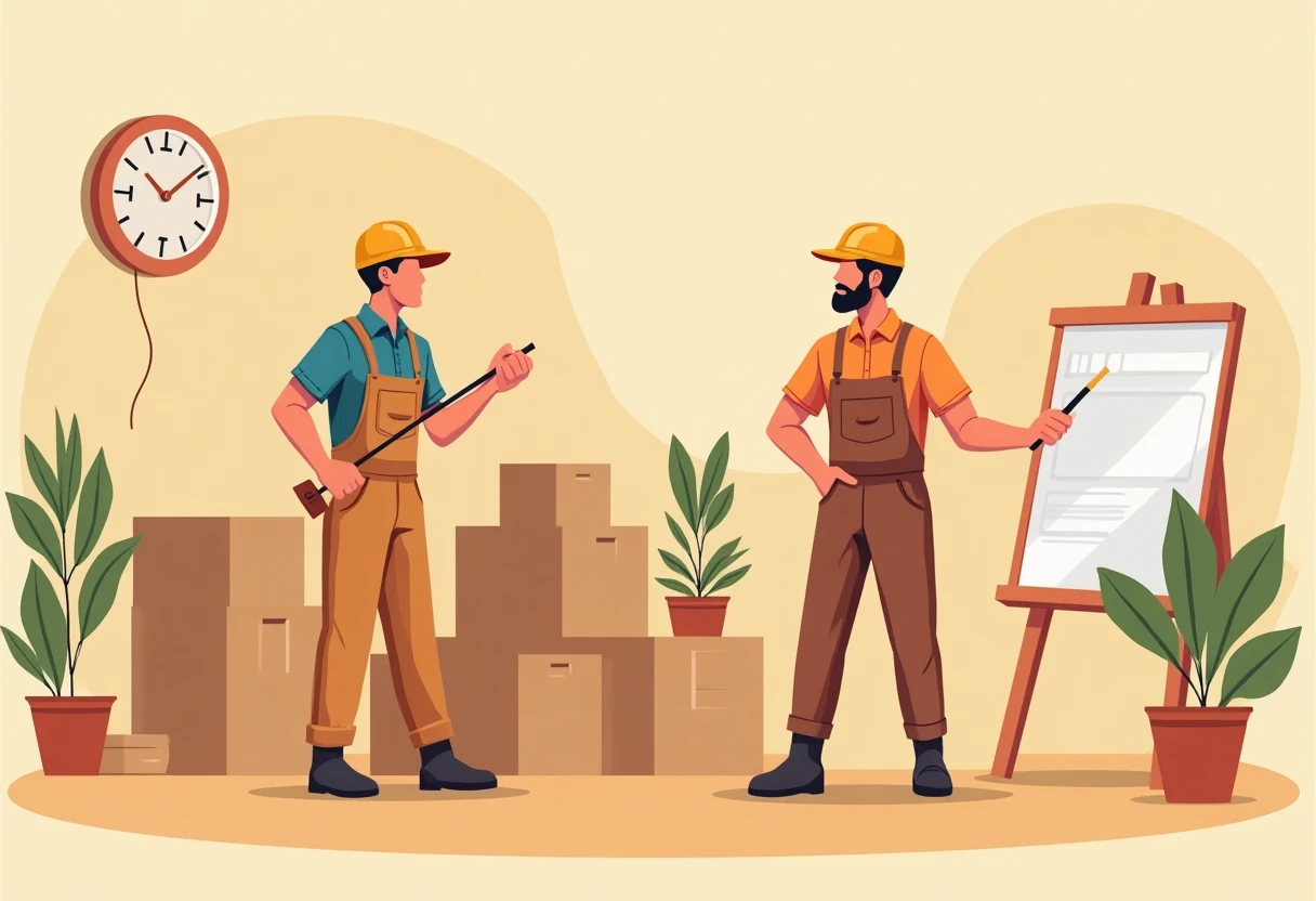 Trabalhadores de construção no canteiro de obras