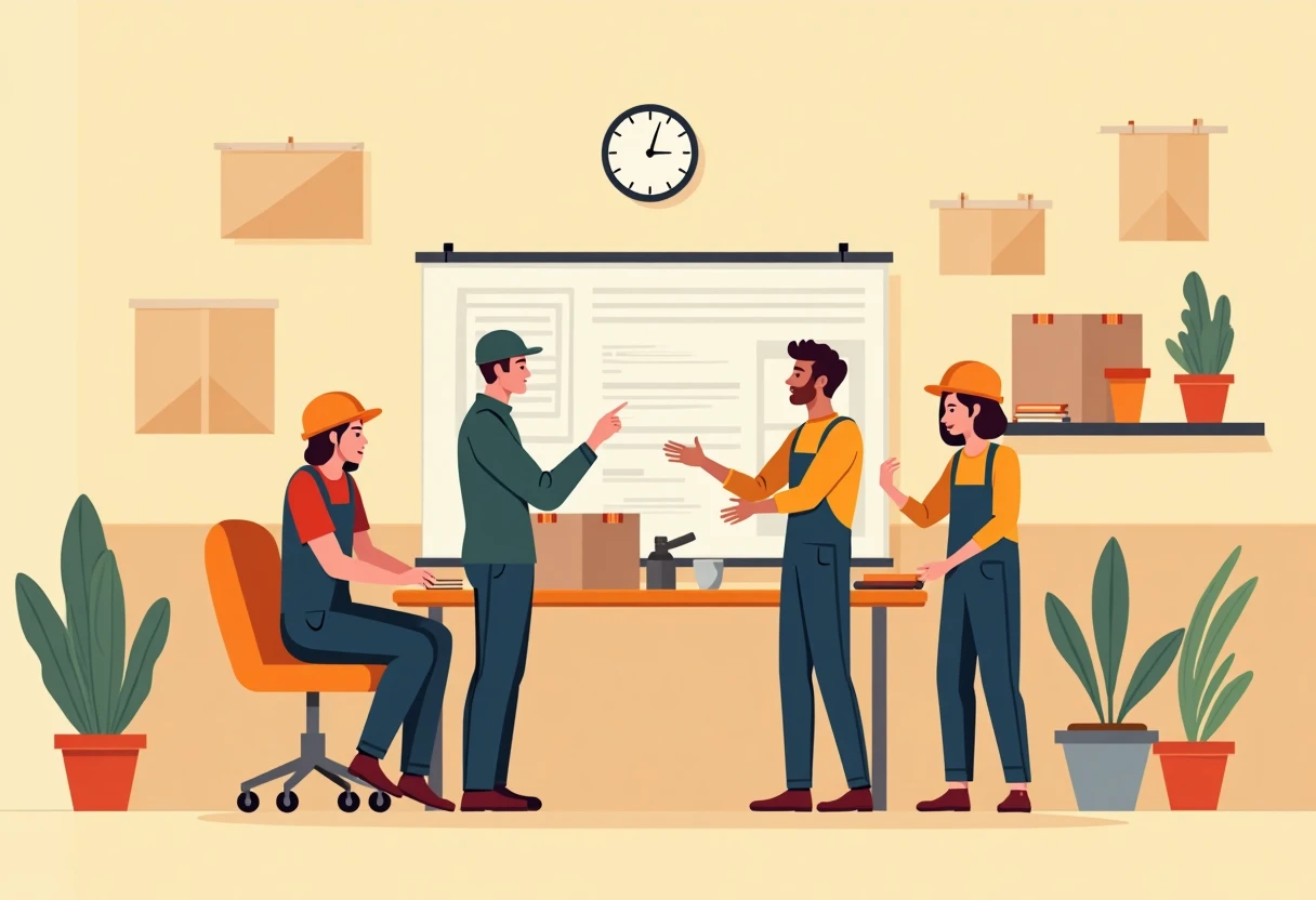 Restaurant managers in discussion