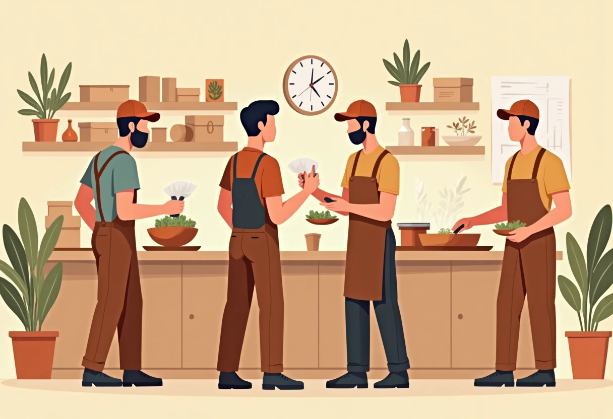 Lavoratori in cucina