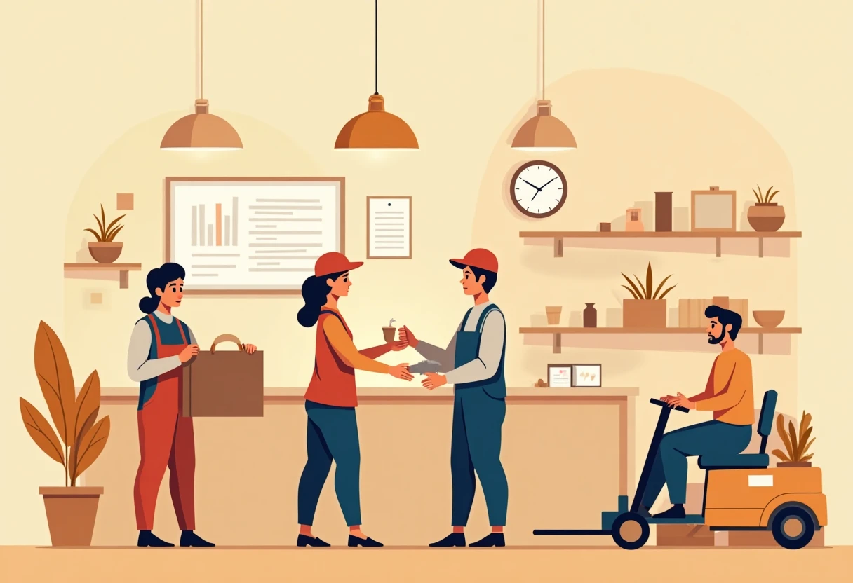 Travailleurs dans un restaurant