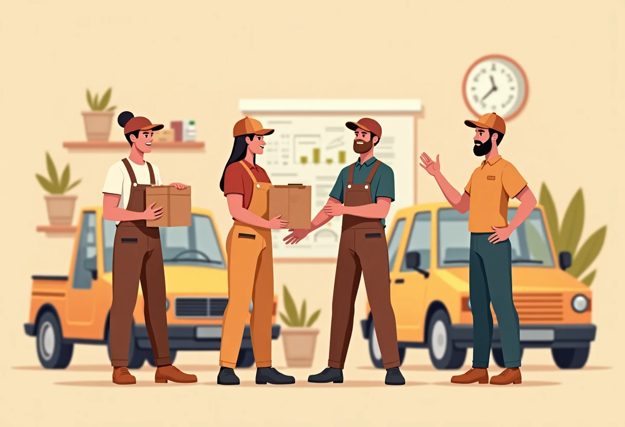 Diverse drivers ready for work