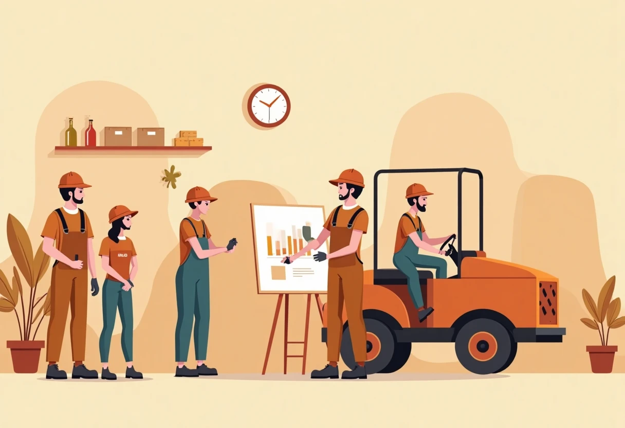 Trabajadores especializados en un entorno de construcción