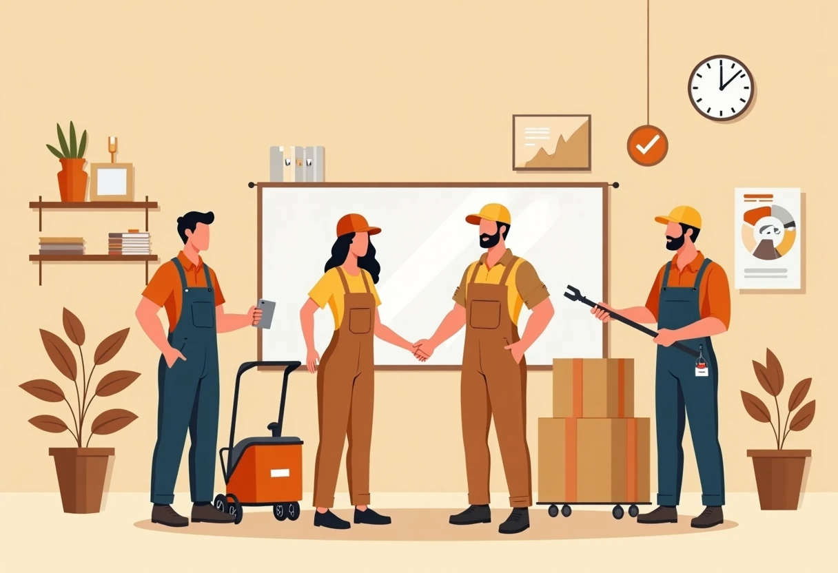 Trabajadores de ventas asistiendo a clientes