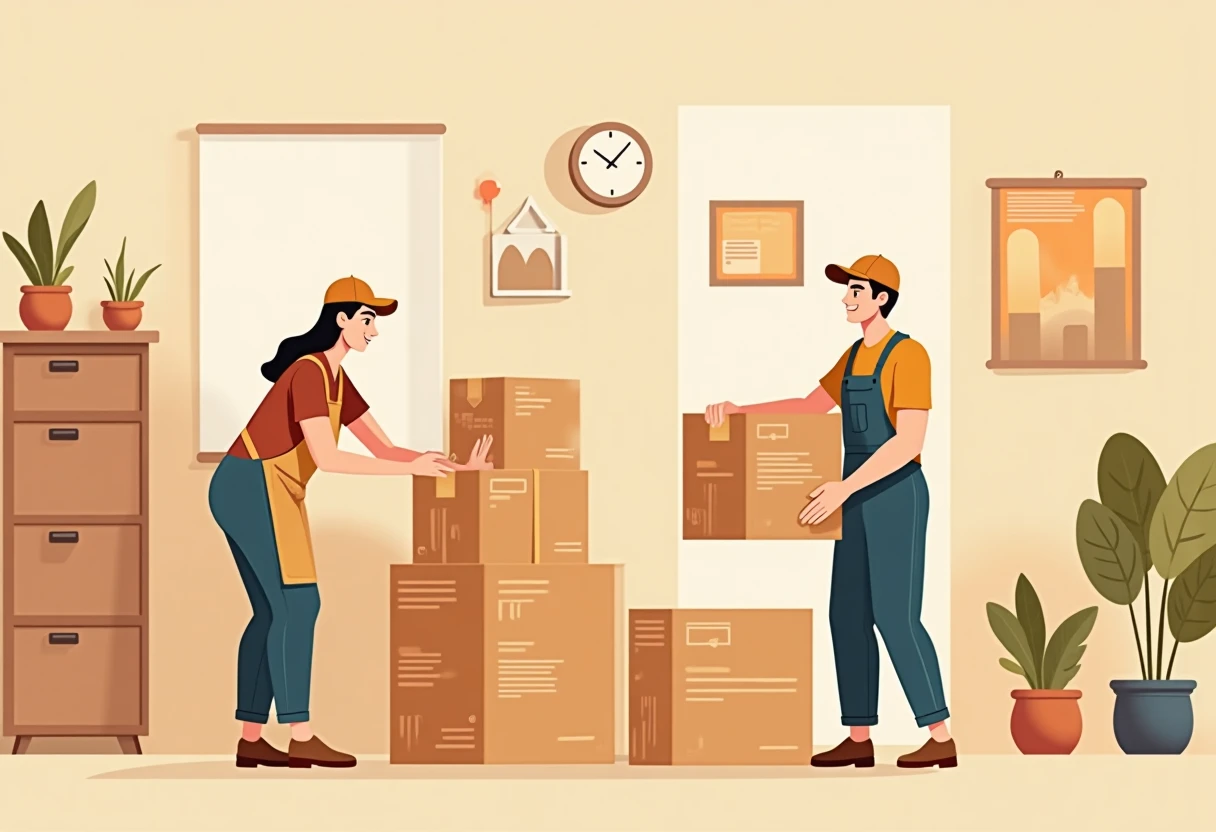 Trabajador de ventas organizando productos