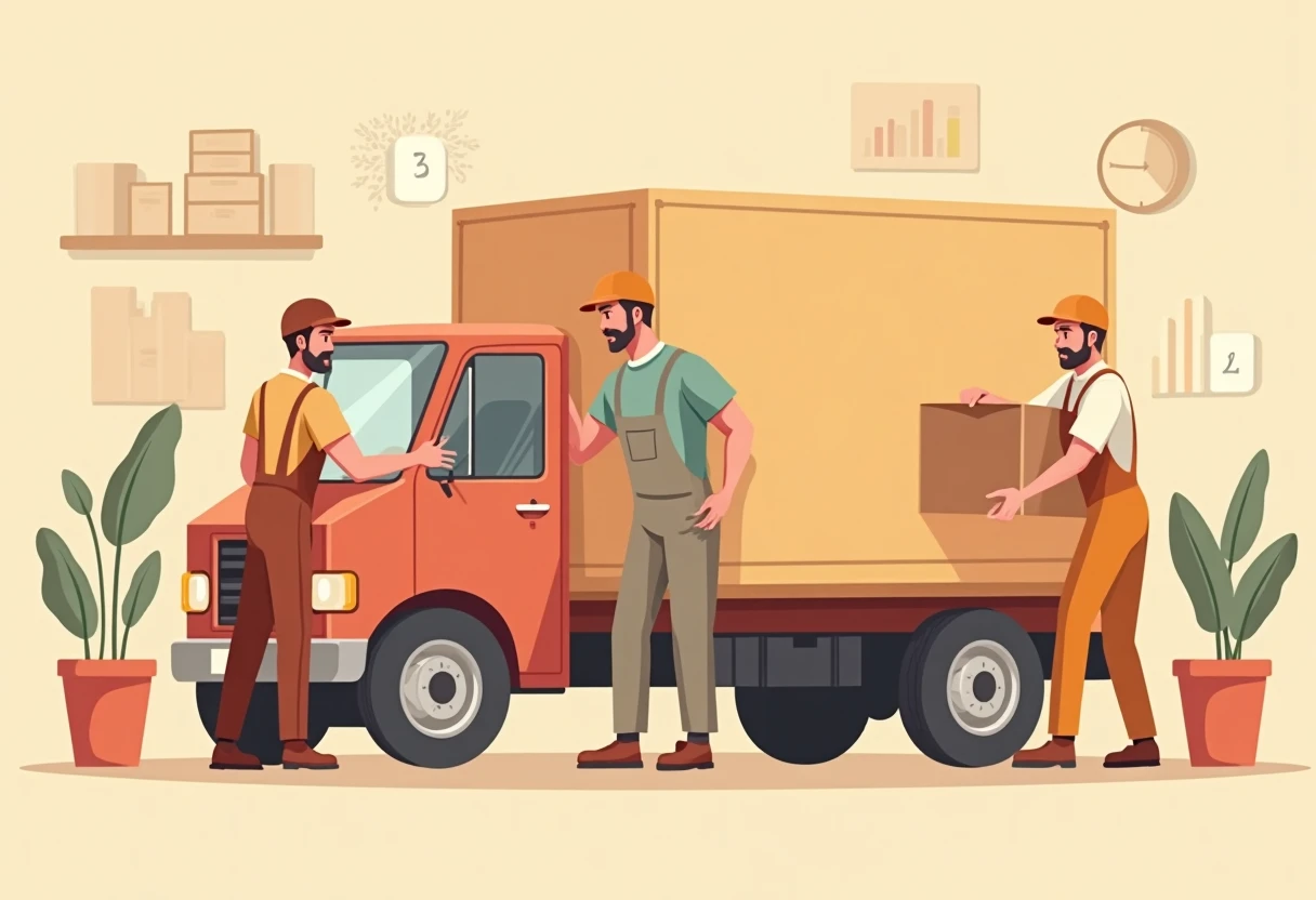 Transportarbetare i arbete