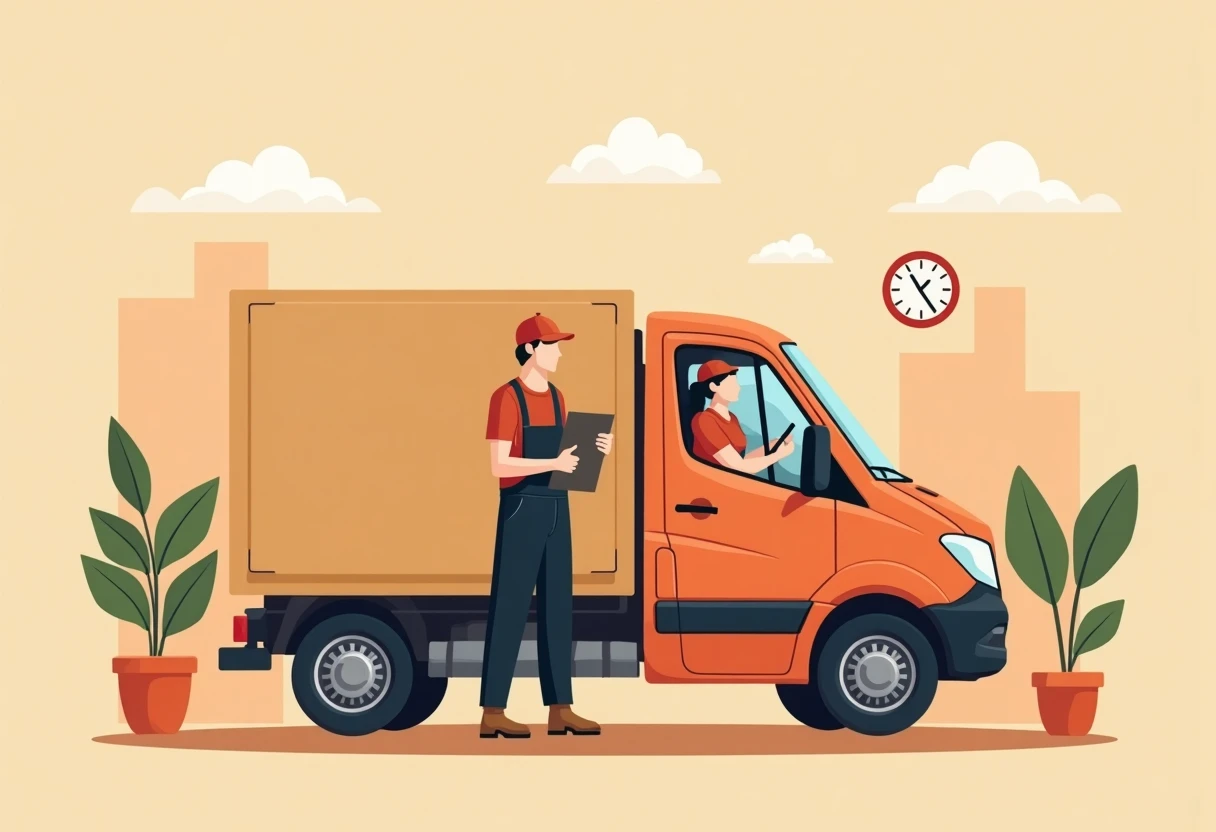 Chauffeur naast zijn vrachtwagen